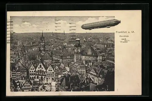 AK Frankfurt a. M., Domblick, Zeppelin