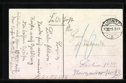 AK Liegnitz, Zeppelin über der Stadt gesehen vom Turm der Dreifaltigkeitskirche