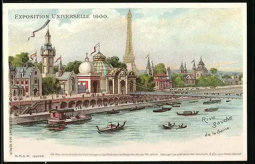 Kulissen-AK Paris, Exposition universelle de 1900, Rive gauche de la Seine