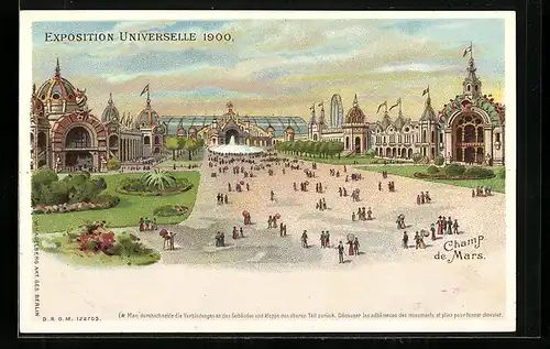 Kulissen-AK Paris, Exposition universelle de 1900, Champ de Mars