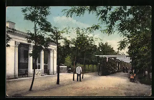 AK Jessentuki, Strassenpartie mit Gebäude