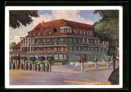 Künstler-AK Bad Dürrheim, Park-Hotel Kreuz