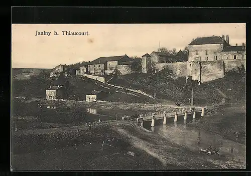 AK Jaulny, Panorama mit Brücke