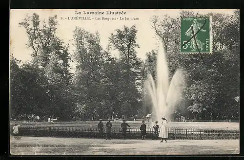 AK Lunéville, Les Bosquets, Le Jet d`eau