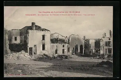 AK Vitrimont, Bombardé par les Francais et ensuite par les Allemands, Vue interieure, La Guerre en Lorraine 1914-15
