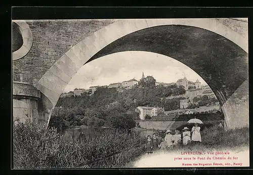 AK Liverdun, Vue generale prise sous le Pont du Chemin de fer