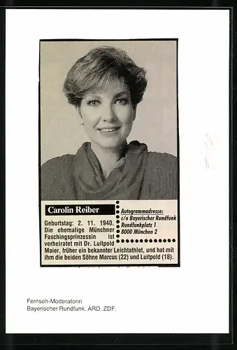 AK Schauspielerin Carolin Reiber, mit original Autograph