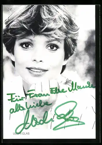 AK Schauspielerin Uschi Glas, mit original Autograph