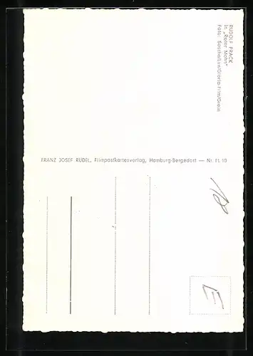 AK Schauspieler Rudolf Prack in Roter Mohn, mit original Autograph