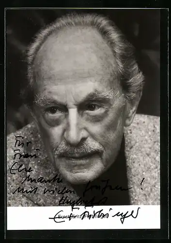 AK Schauspieler Ernst-Fritz Fürbringer zur Seite blickend, mit original Autograph