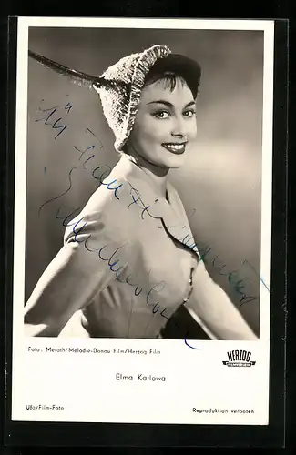 AK Schauspielerin Elma Karlowa, Original Autograph