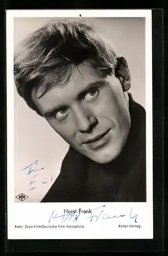 AK Schauspieler Horst Frank, Original Autograph