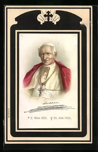 AK Portrait von Papst Leo XIII., 1810-1903