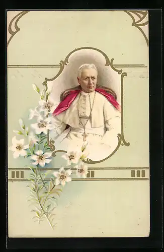 Künstler-AK Portrait Papst Pius X.