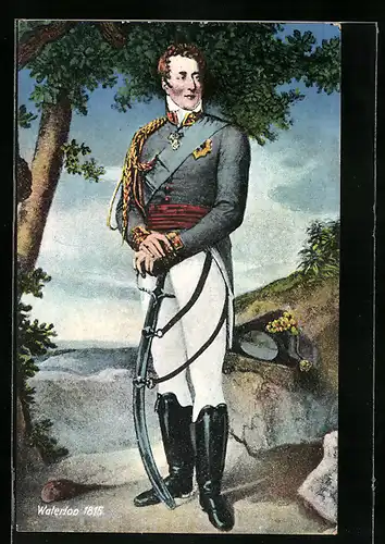AK Feldmarschall Arthur Wellesley der Duc de Wellington in Uniform als Porträt, Befreiungskriege