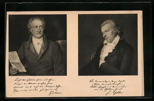 AK Johann Wolfgang von Goethe und Friedrich Schiller