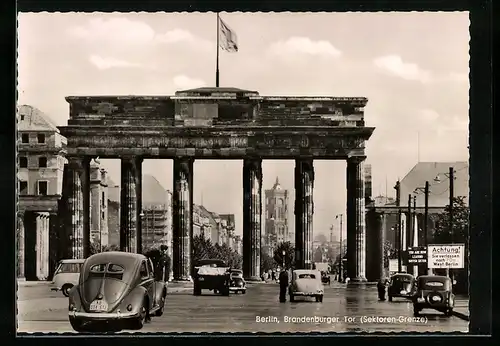 AK Berlin, Brandenburger Tor, Sektoren-Grenze