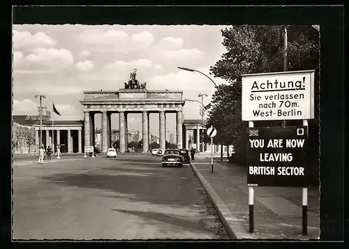 AK Berlin, Brandenburger Tor, Grenze