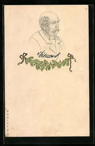 Präge-AK Portrait Fürst Otto von Bismarck