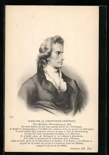 AK Friedrich Schiller, Brustportrait