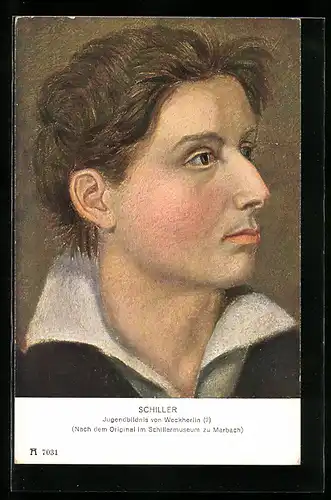 AK Friedrich Schiller, Jugendbildnis von Weckherlin