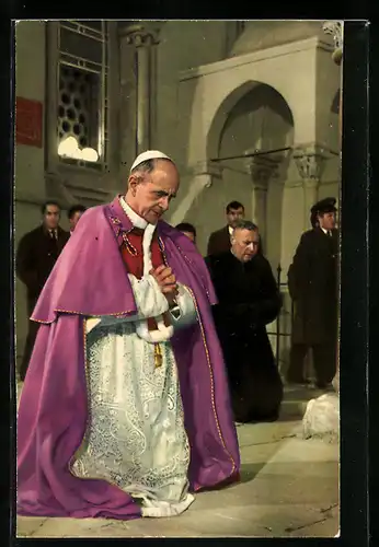 AK Portrait von Papst Paul VI. beim Gebet