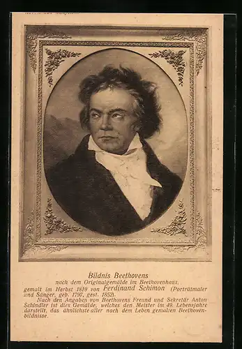 Künstler-AK Bildnis Beethovens im 49. Lebensjahre