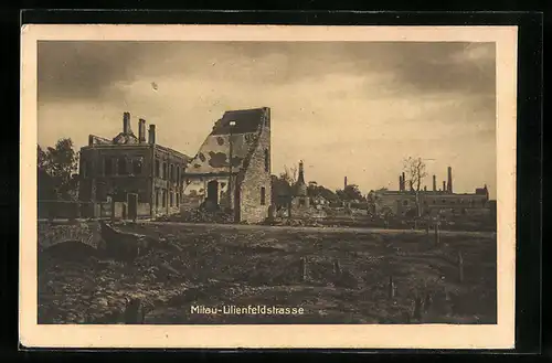 AK Mitau, Ruinen in der Lilienfeldstrasse