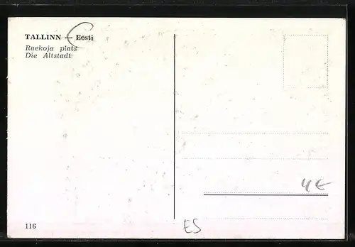 AK Tallinn, Strassenpartie in der Altstadt