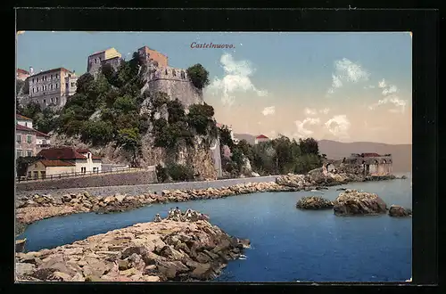 AK Castelnuovo, Ortspartie am Ufer