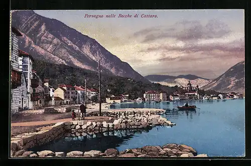 AK Perzagno, Bocche di Cattaro, Partie in der Bucht von Kotor