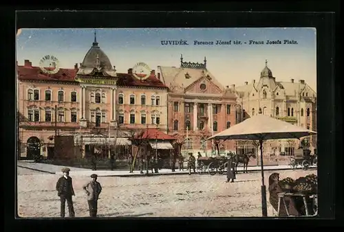 AK Ujvidék, Franz Josefs-Platz mit Grand Hotel Mayer