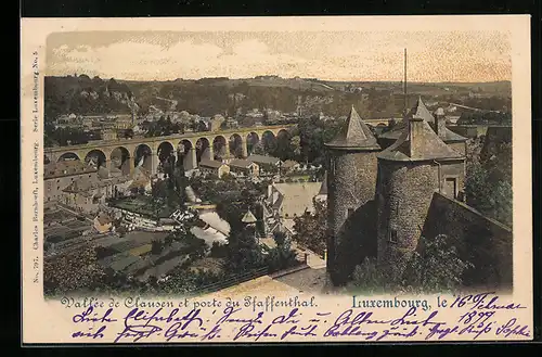 AK Luxembourg, Vallée de Clausen et porte du Pfaffenthal