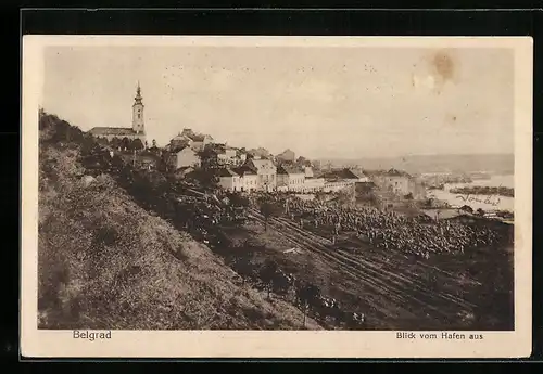 AK Belgrad, Blick vom Hafen auf den Ort