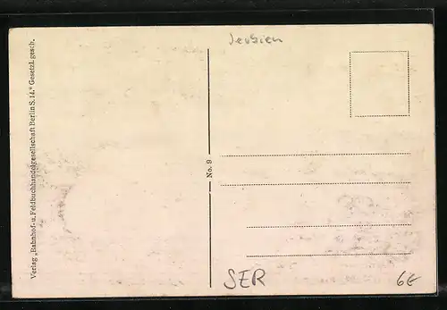 AK Nisch, Panorama, Im Vordergrund der Friedhof