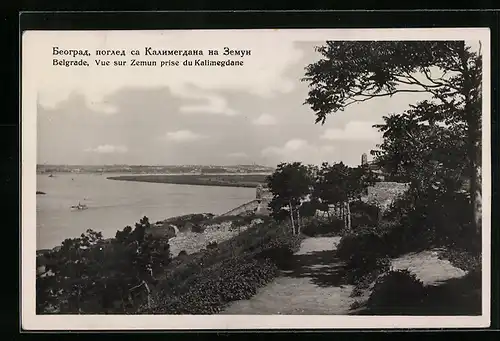 AK Belgrade, Vue sur Zemun prise du Kalimegdane