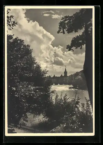 AK Königsberg, Schlossteich mit Turm