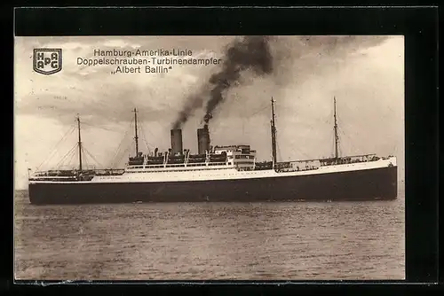 AK Passagierschiff Albert Ballin der Hamburg-Amerika Linie