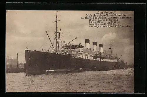 AK Dreischrauben-Schnelldampfer Cap Polonio, Hamburg Süd-Amerikanische Dampfschiff-Gesellschaft