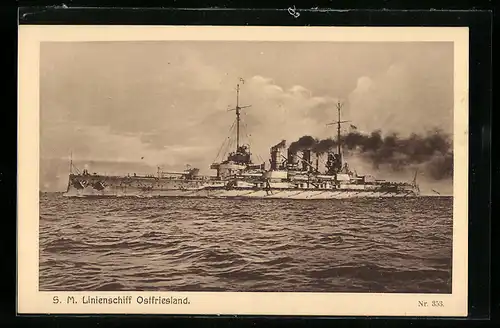 AK Kriegsschiff SM Linienschiff Ostfriesland