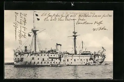 AK Kriegsschiff SM Artillerie-Schulschiff Mars