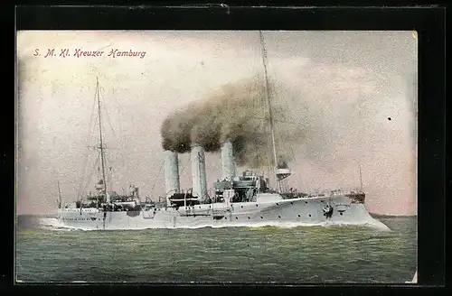 AK Kriegsschiff SM Kleiner Kreuzer Hamburg