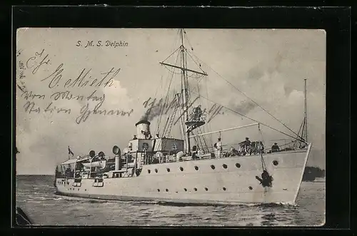 AK Kriegsschiff SMS Delphin