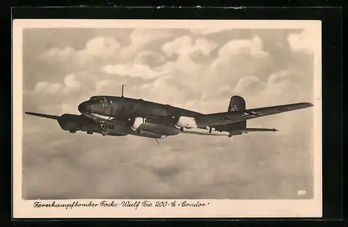 AK Fernkampfbomber Focke-Wulf Fw 200 C Condor, Flugzeug, 