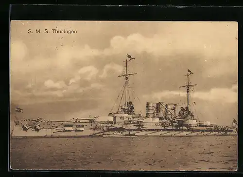 AK Kriegsschiff SMS Thüringen