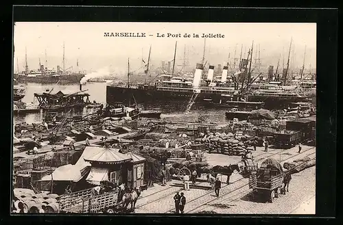 AK Marseille, la Joliette, Hafenpartie