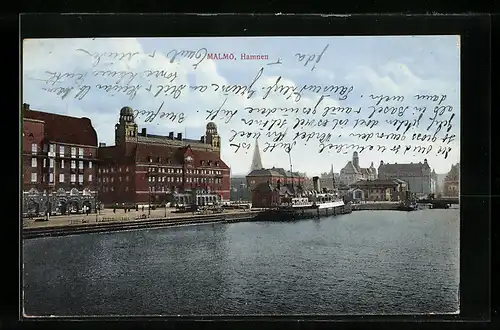 AK Malmö, Dampfer im Hafen