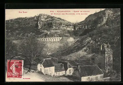 AK Rocamadour, Gorge de l`Alzou et Moulin des Bourbons, Rive gauche