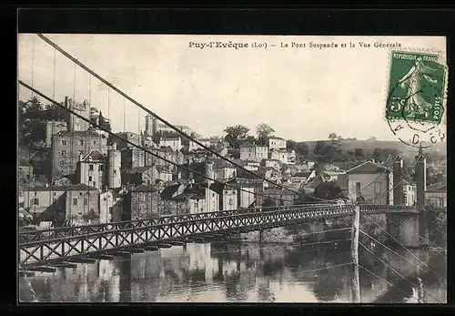 AK Puy-l`Évêque, Le Pont Suspendu et la Vue Générale