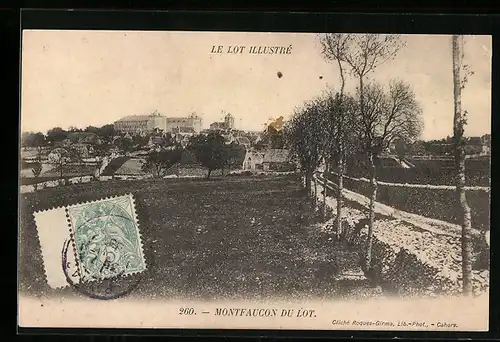 AK Montfaucon-du-Lot, Panorama